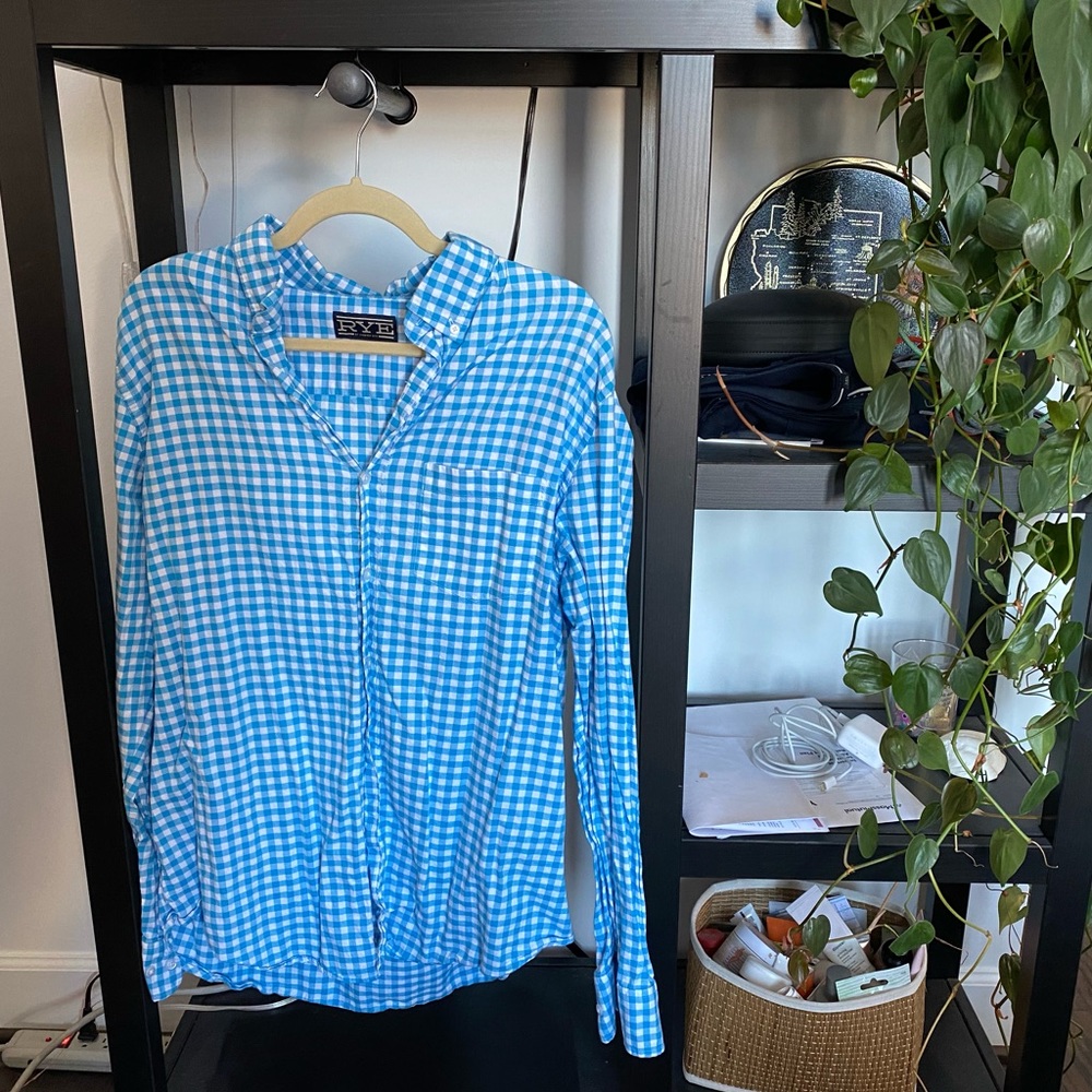 Hawker Rye blue gingham shirt